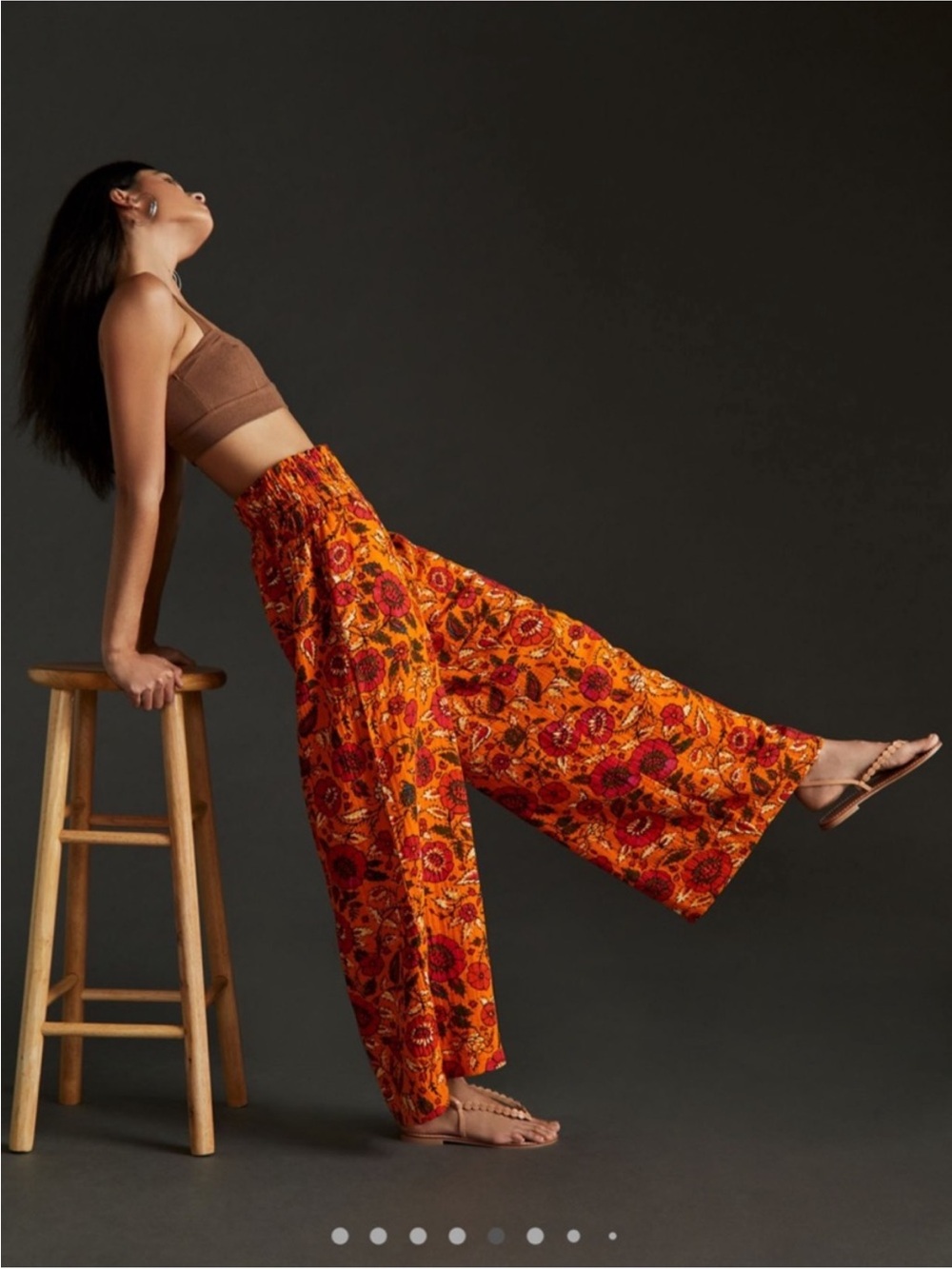 Anthropologie | Smocked Gauzy Wide Leg Pant